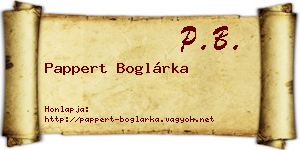 Pappert Boglárka névjegykártya